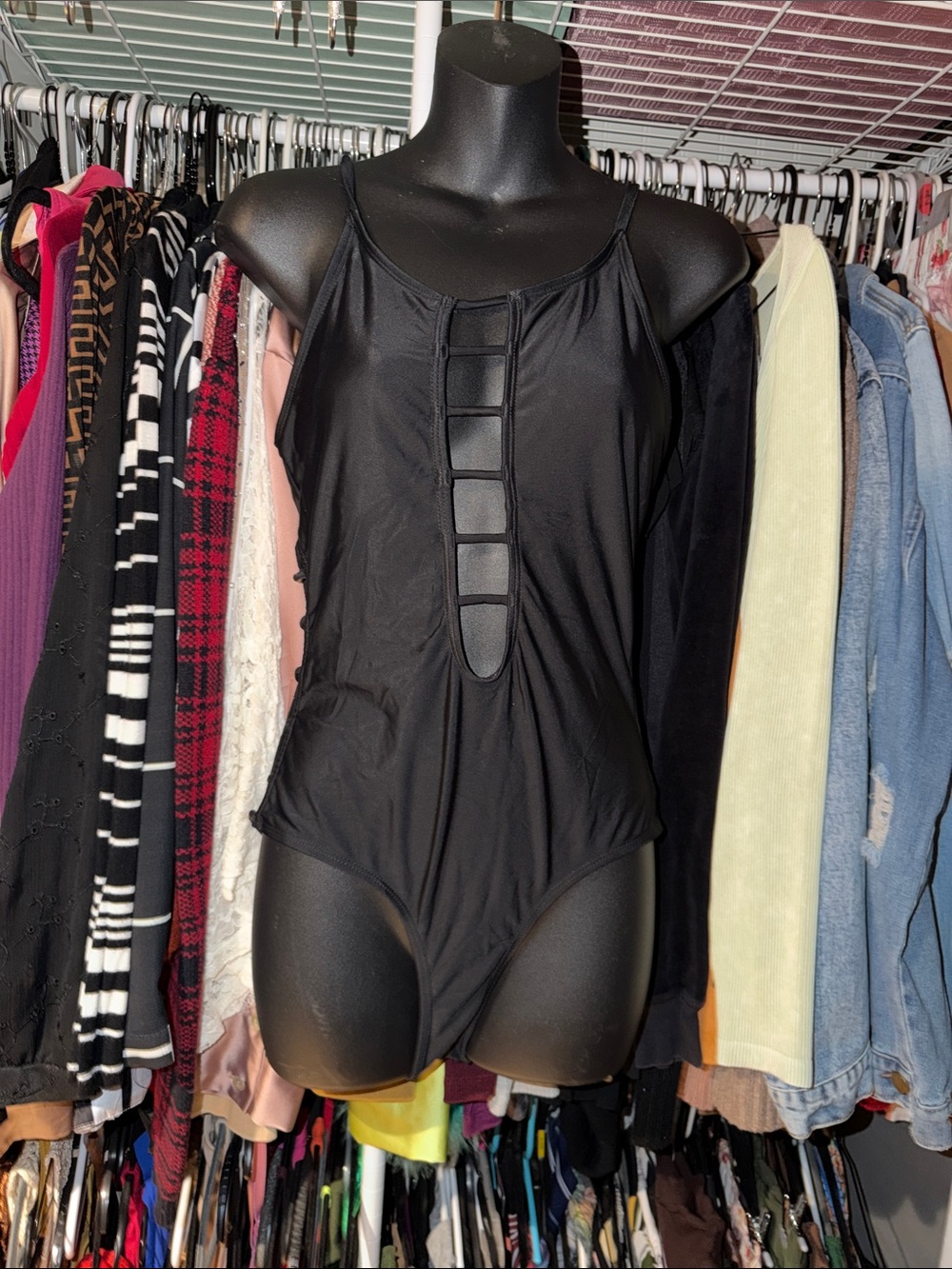 YMI Black Strappy One-Piece Swimsuit